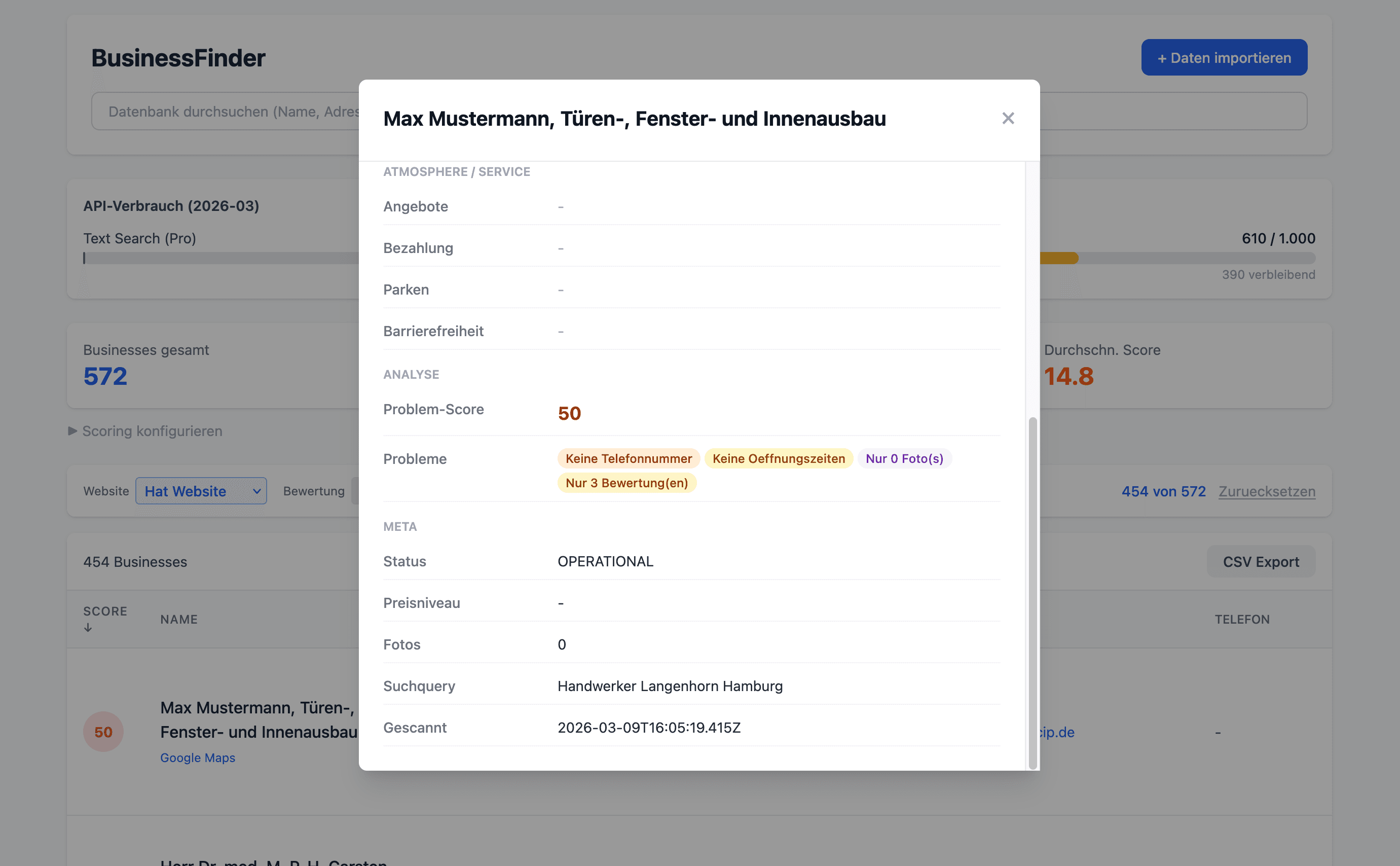 BusinessFinder – Vorschau 3