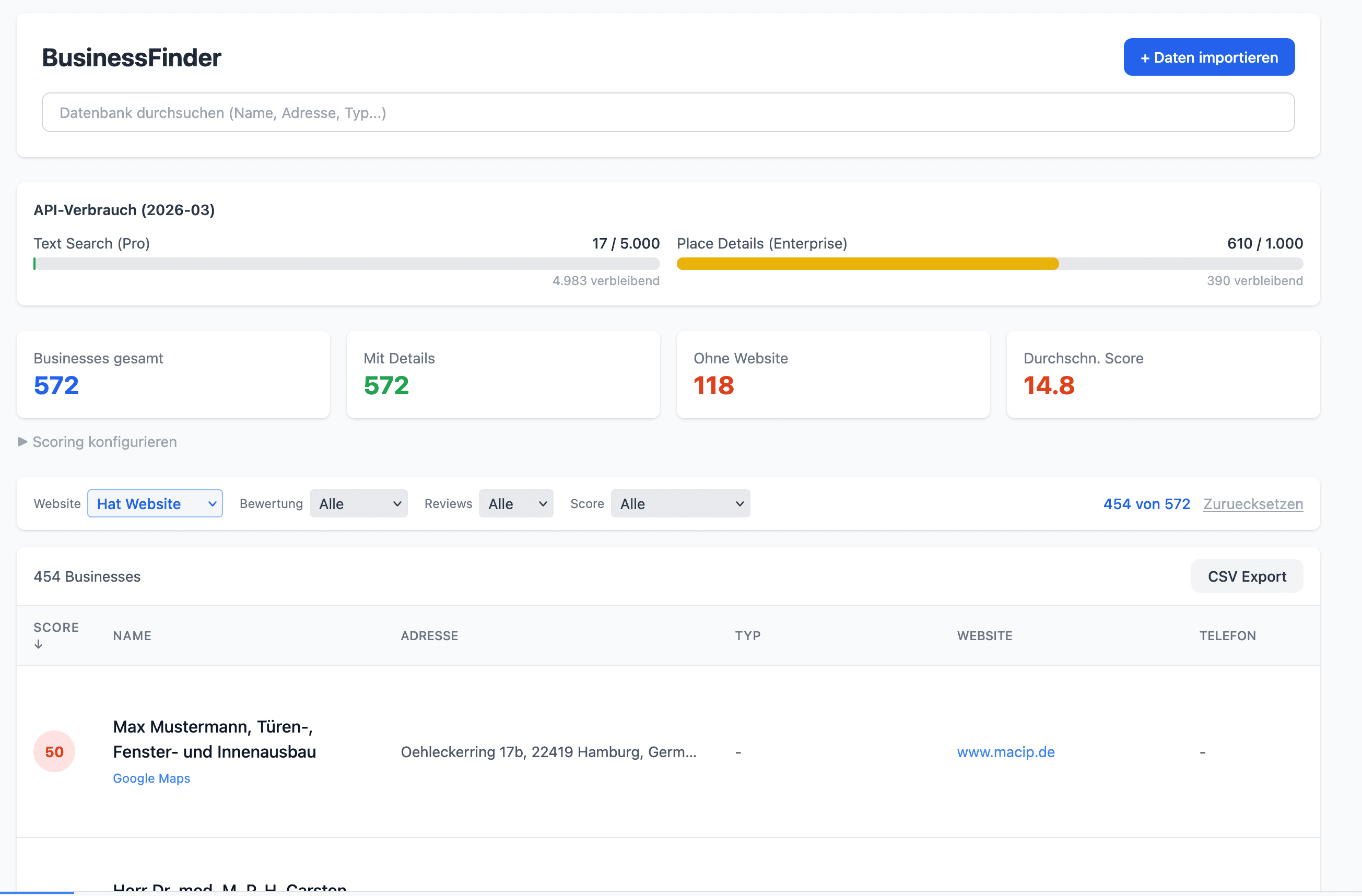 BusinessFinder – Screenshot 1