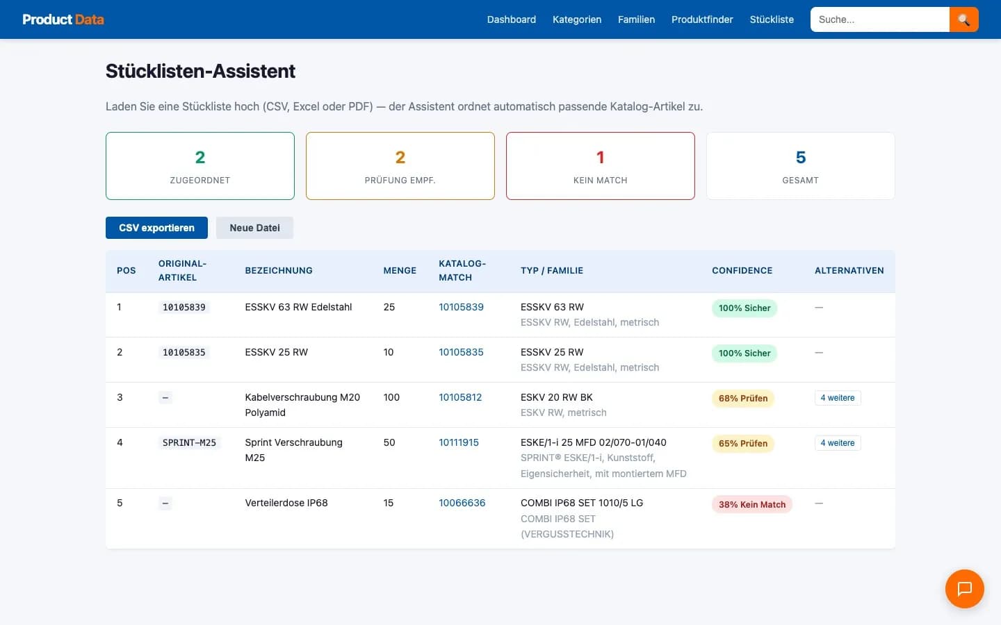 Product Data Indexer – Vorschau 3
