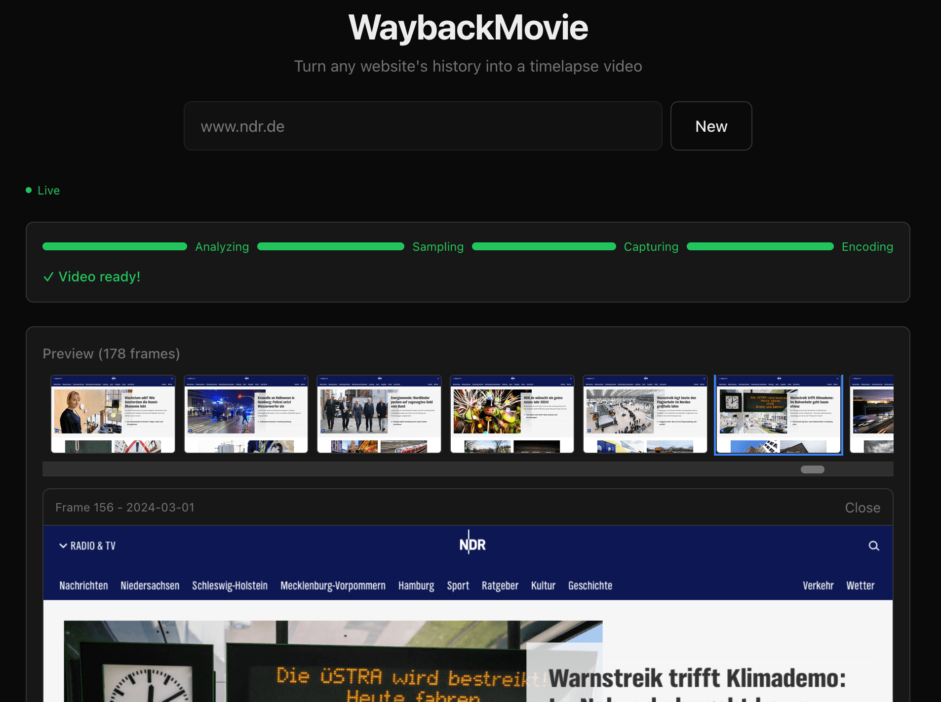 WaybackMovie – Screenshot 1